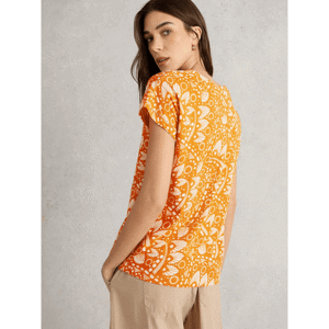 White Stuff Nelly Notch Neck Short Sleeve Tee